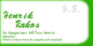 henrik rakos business card